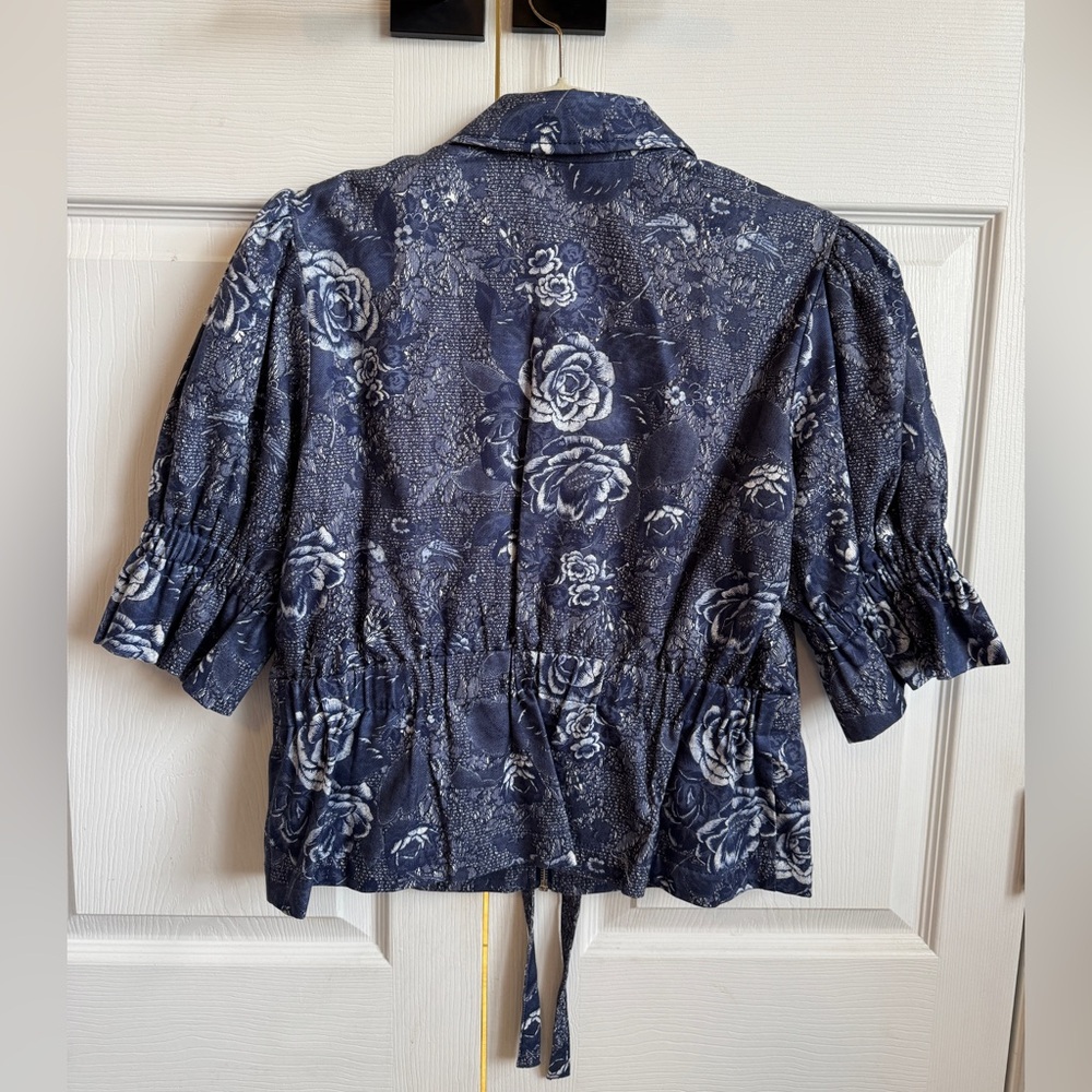NWOT CINQ Á SEPT Adie Floral Puff Sleeve Jacket - Picture 4 of 8